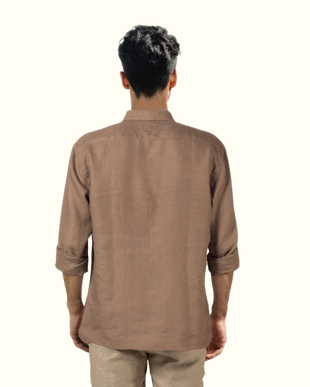 COPPER PURE LINEN FULL SLEEVE SHIRT