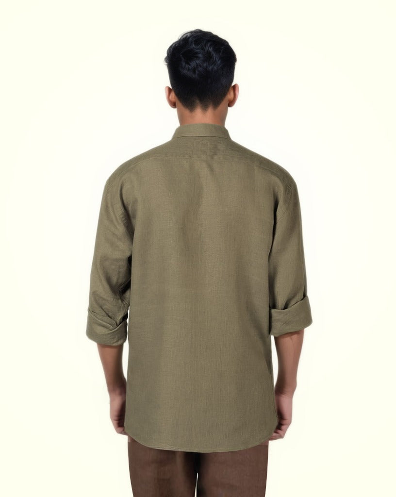 PURE LINEN LIGHT GREEN FULL SLEEVE SHIRT