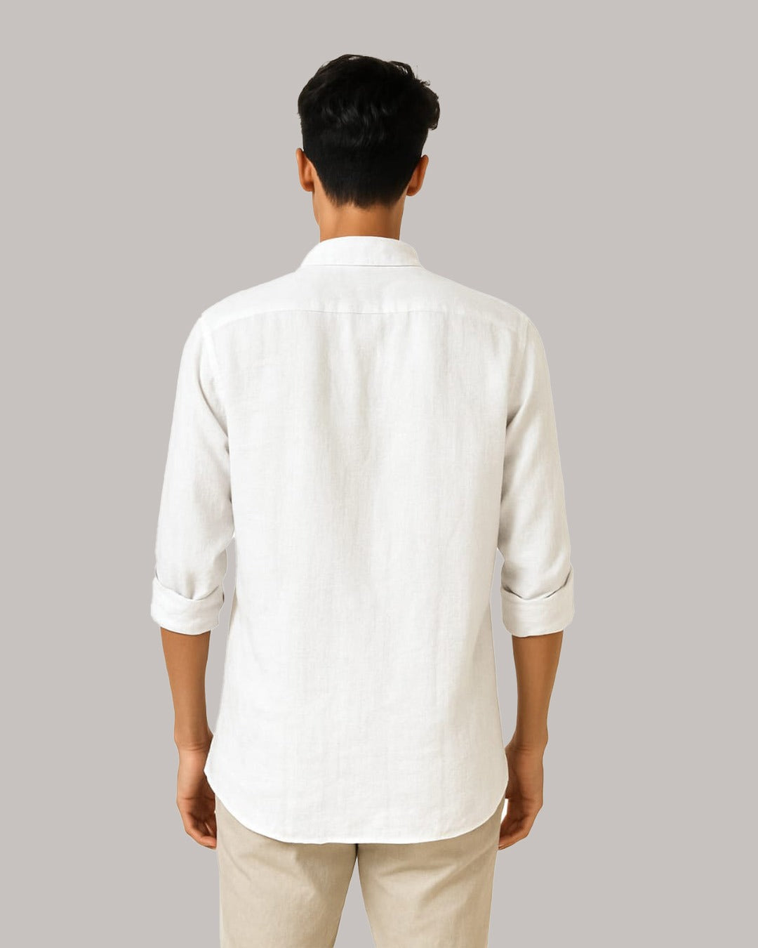PURE LINEN WHITE FULL SLEEVE SHIRT