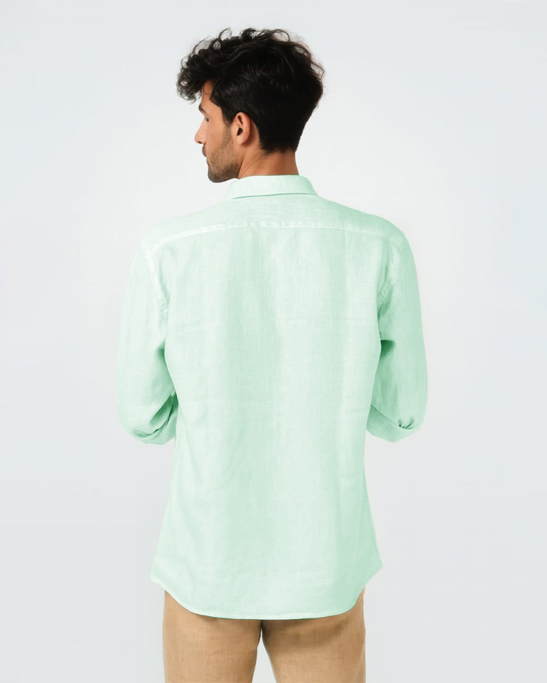 MINT GREEN PURE LINEN FULL SLEEVE SHIRT