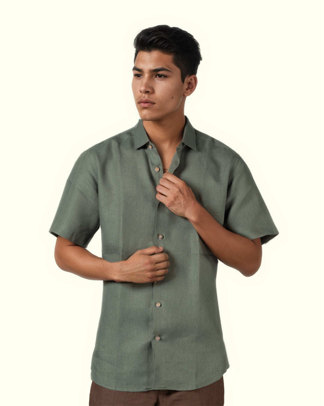 PURE LINEN DARK GREY FULL SLEEVE SHIRT