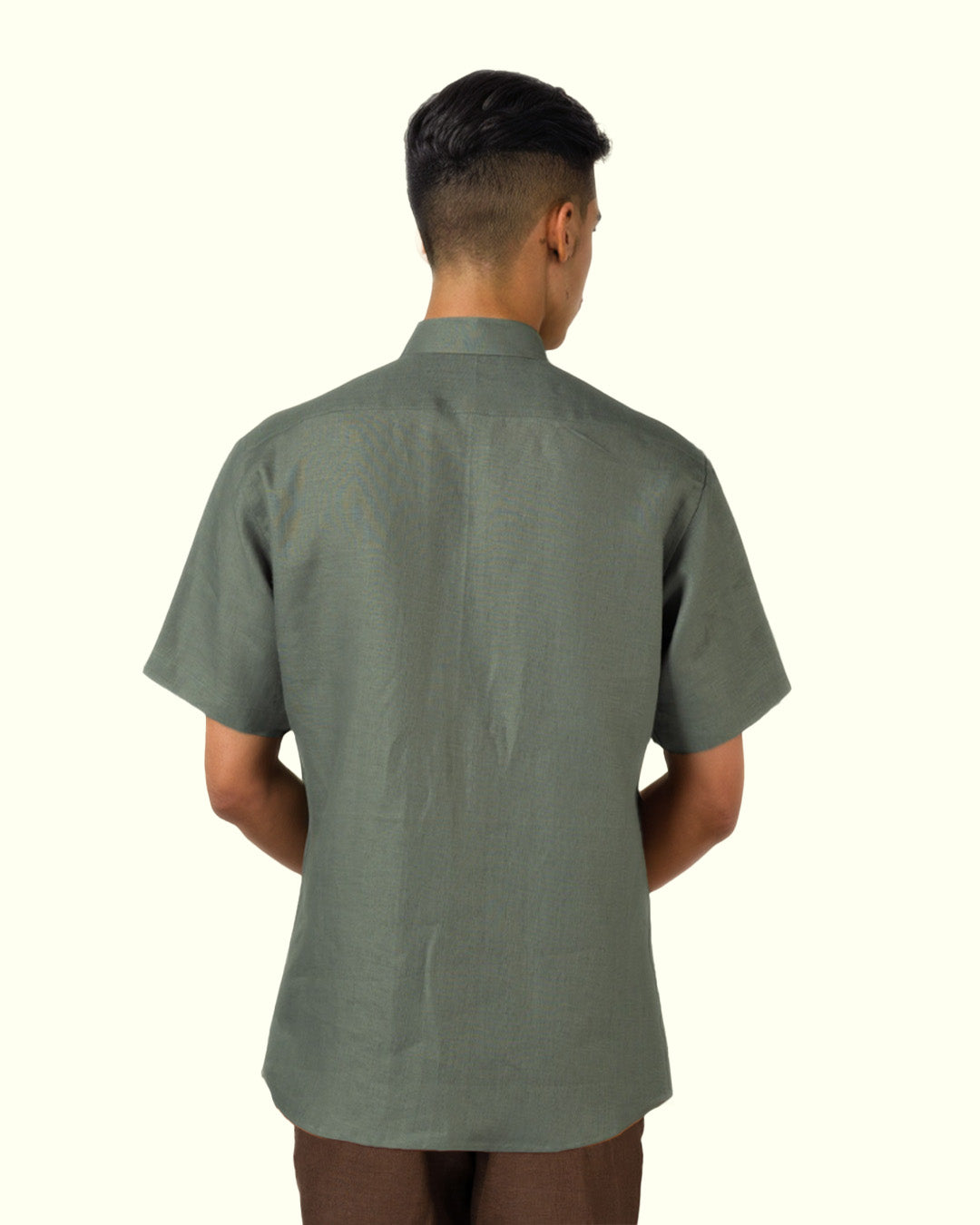 PURE LINEN DARK GREY FULL SLEEVE SHIRT