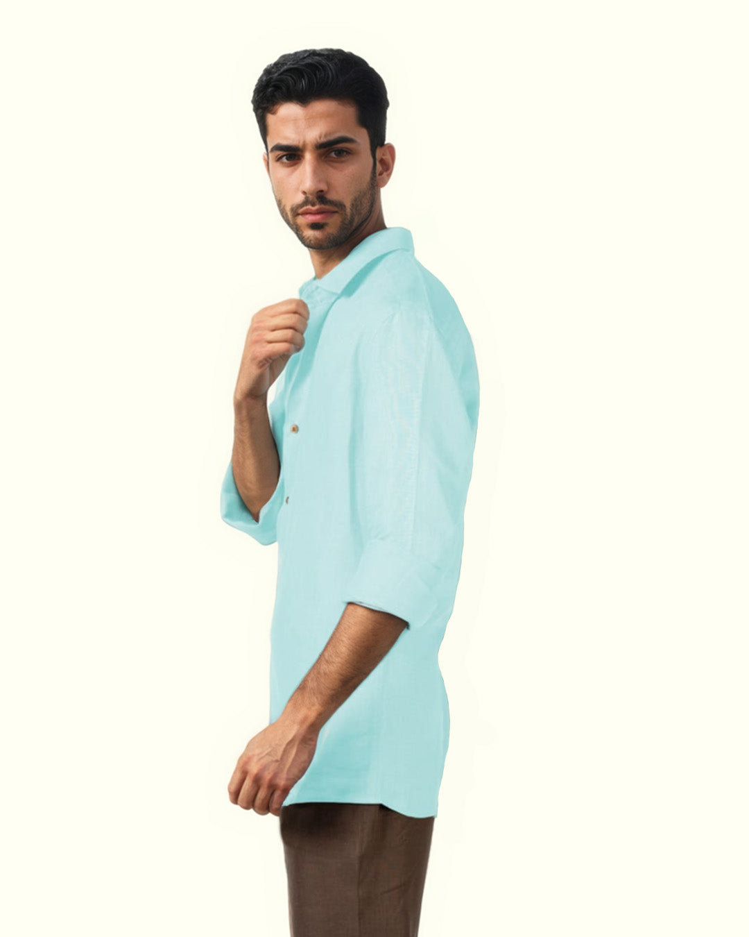 PURE LINEN SKY-BLUE FULL SLEEVE SHIRT