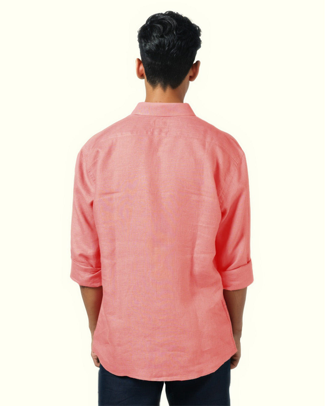PURE LINEN LIGHT PINK FULL SLEEVE SHIRT