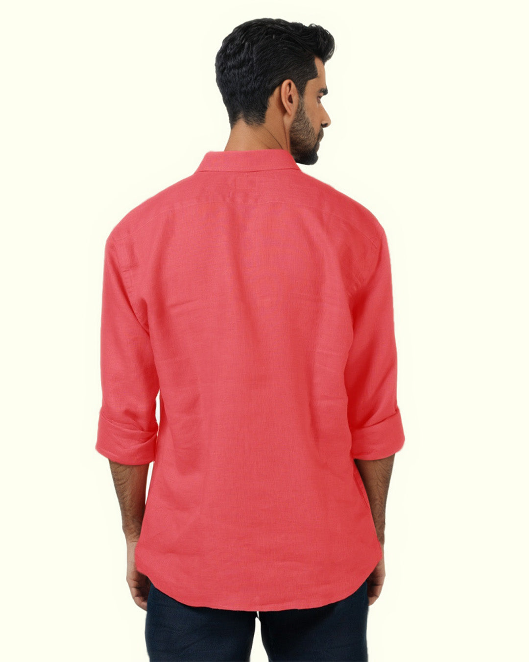 AMBER RUST PURE LINEN FULL SLEEVE SHIRT