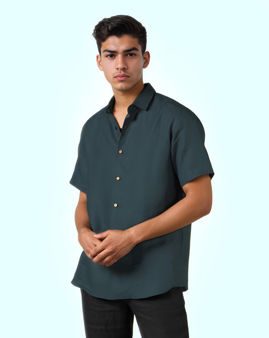 CASTLETON GREEN PURE HALF SLEEVE SHIRT