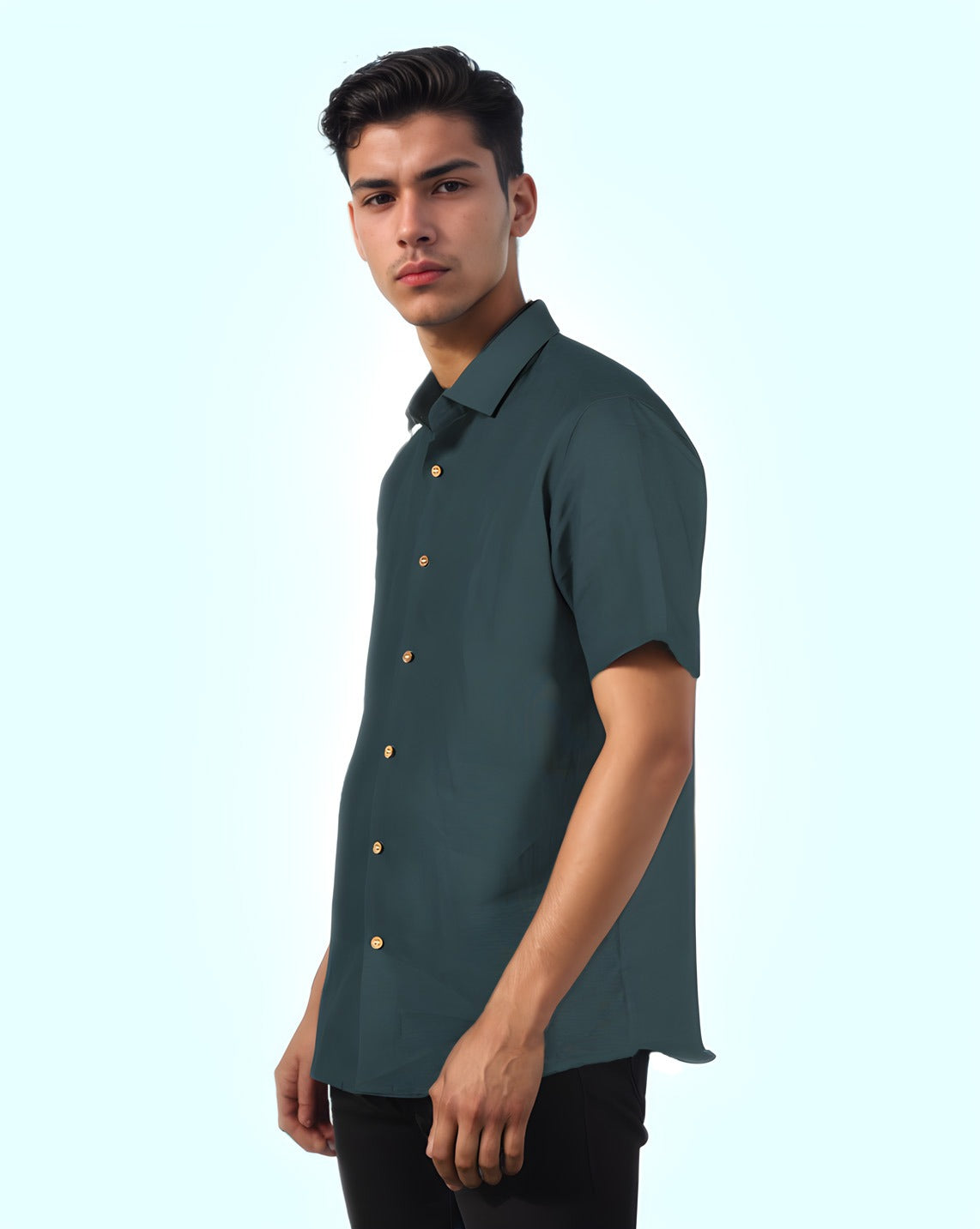 CASTLETON GREEN PURE HALF SLEEVE SHIRT