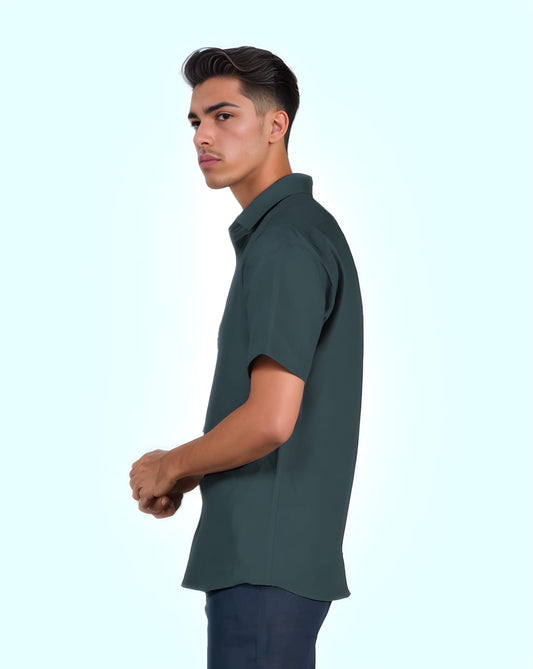 CASTLETON GREEN PURE HALF SLEEVE SHIRT