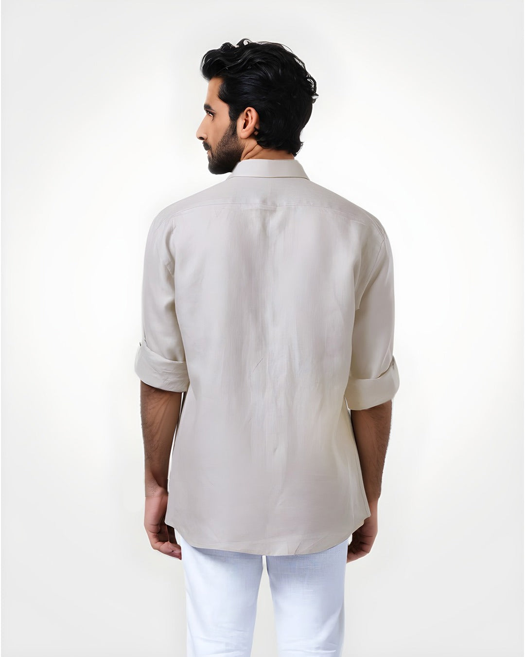 CREME PURE LINEN FULL SLEEVE SHIRT